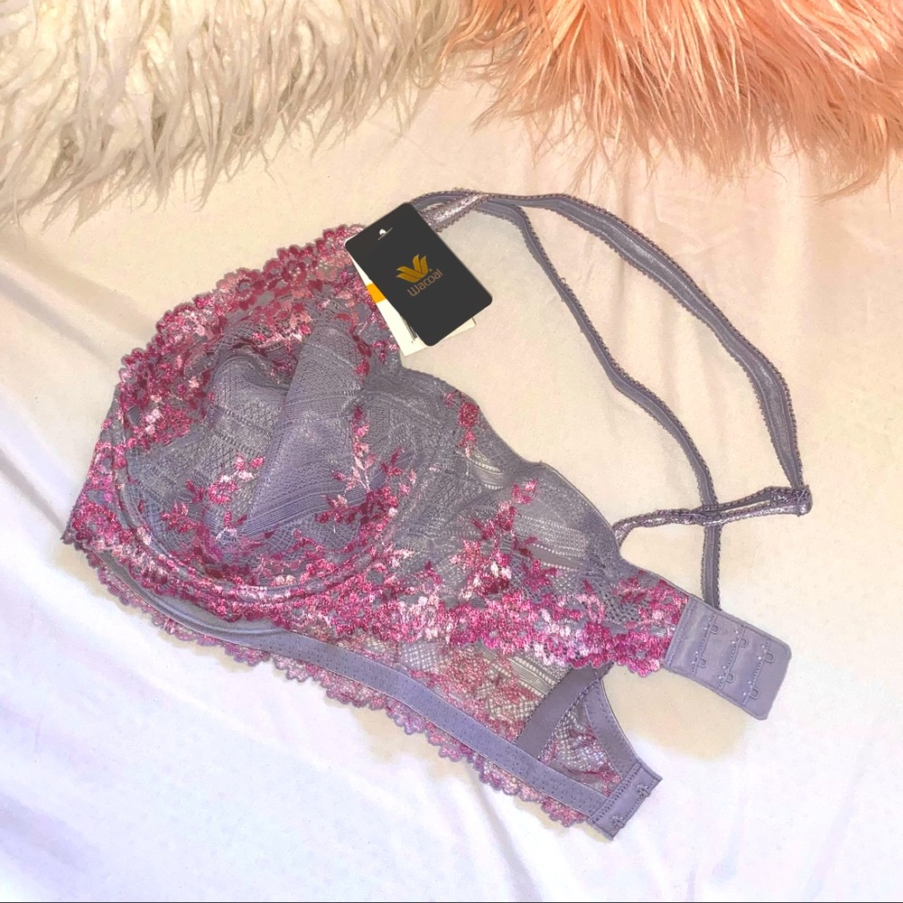 NWT Wacoal Embrace Lace Underwire Bra Lilac/Gray